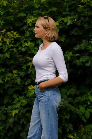 3/4 Sleeve Scoop Neck Cotton Modal Blend T-Shirt from Lavender Hill Clothing 3/4 Sleeve Scoop Neck Cotton Modal Blend T-Shirt from Lavender Hill Clothing