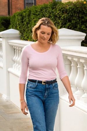3/4 Sleeve Scoop Neck Cotton Modal Blend T-Shirt from Lavender Hill Clothing 3/4 Sleeve Scoop Neck Cotton Modal Blend T-Shirt from Lavender Hill Clothing