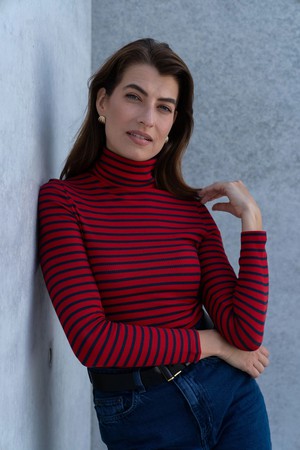 Striped Cotton Roll Neck from Lavender Hill Clothing