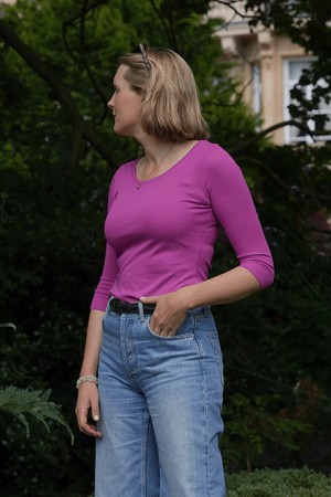 3/4 Sleeve Scoop Neck Cotton Modal Blend T-Shirt from Lavender Hill Clothing 3/4 Sleeve Scoop Neck Cotton Modal Blend T-Shirt from Lavender Hill Clothing