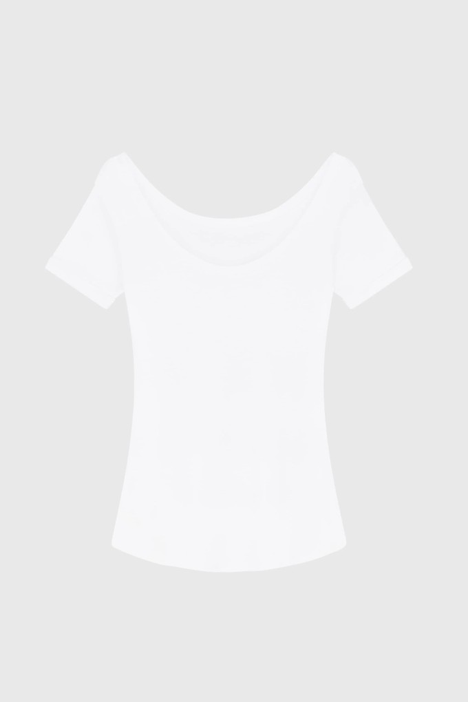 Boat Neck Cotton Modal Blend T-shirt from Lavender Hill Clothing