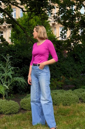 3/4 Sleeve Scoop Neck Cotton Modal Blend T-Shirt from Lavender Hill Clothing 3/4 Sleeve Scoop Neck Cotton Modal Blend T-Shirt from Lavender Hill Clothing