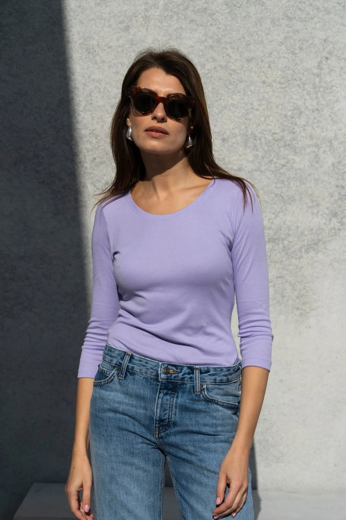 3/4 Sleeve Scoop Neck Cotton Modal Blend T-Shirt from Lavender Hill Clothing 3/4 Sleeve Scoop Neck Cotton Modal Blend T-Shirt from Lavender Hill Clothing