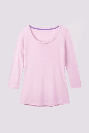 3/4 Sleeve Scoop Neck Cotton Modal Blend T-Shirt from Lavender Hill Clothing 3/4 Sleeve Scoop Neck Cotton Modal Blend T-Shirt from Lavender Hill Clothing