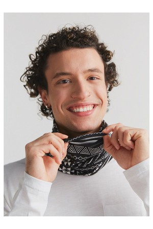 9625-046 | Unisex Tube Scarf - Black/White from Leela Cotton