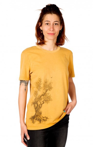 Fairwear Organic Shirt Women Ocre Olive Tree from Life-Tree