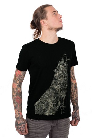 Howling Wolf T-shirt - Glow In The Dark from Loenatix