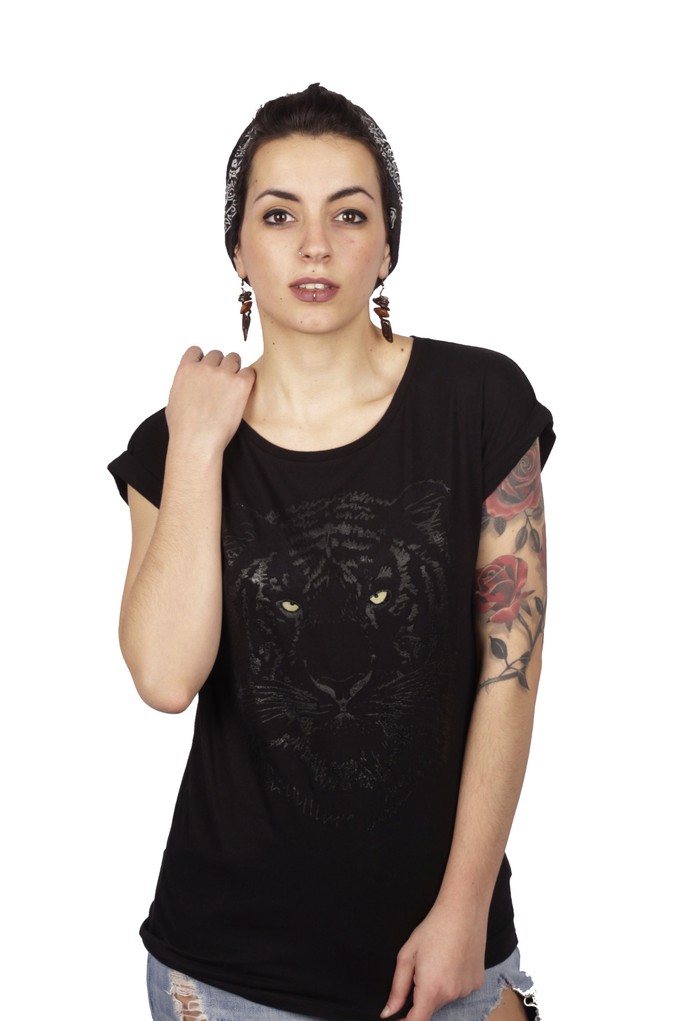 Black Tiger T-shirt - Roll-up from Loenatix