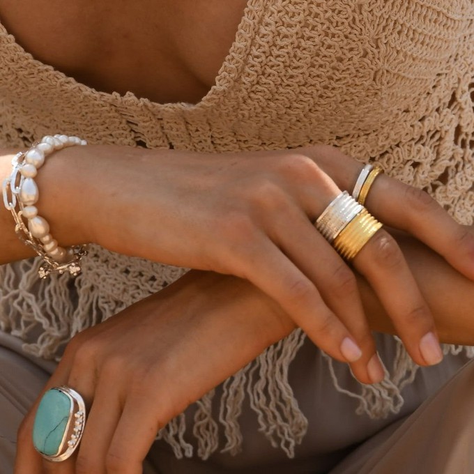 Chunky Relic Stacking Ring Silver from Loft & Daughter