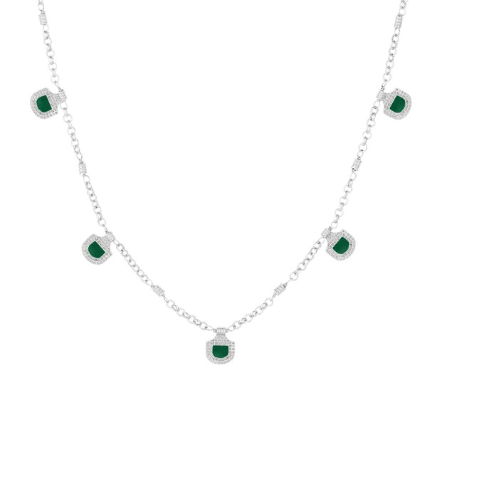 Amara Choker Green Onyx Silver from Loft & Daughter