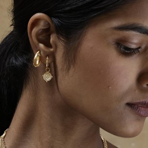 Tiny Shield Hoops from Loft & Daughter