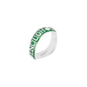 Enough Affirmation Stacking Ring Silver Green - Outlet from Loft & Daughter