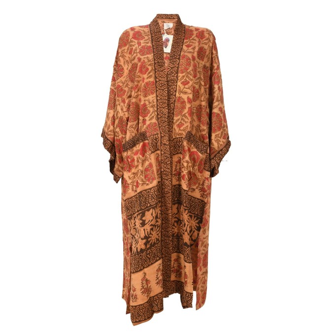 If Saris Could Talk Maxi Kimono- Sunset Marigold from Loft & Daughter