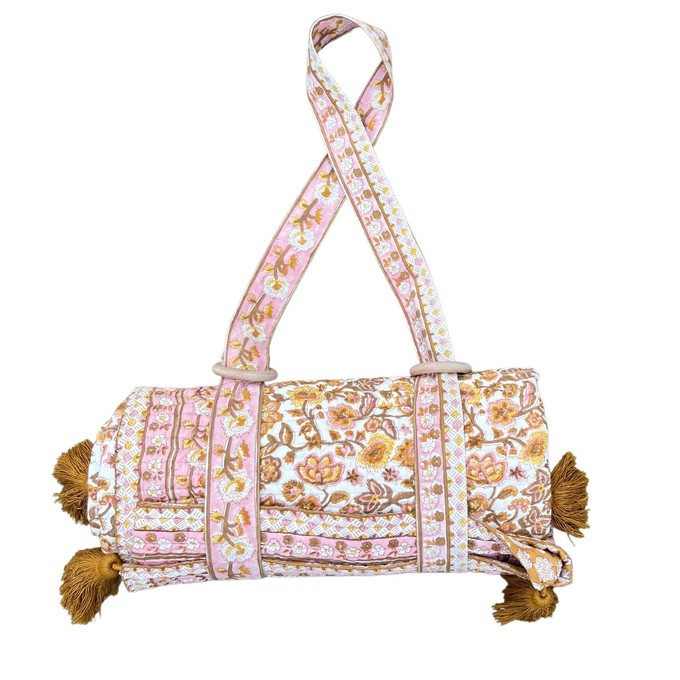 Wanderlust Picnic Blanket- Pink/ Ochre from Loft & Daughter