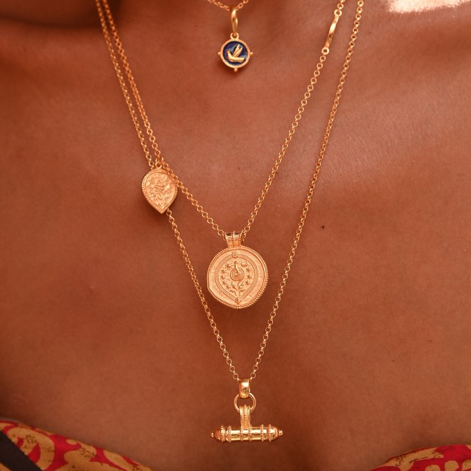 Secret T-Bar Amulet Gold Vermeil from Loft & Daughter