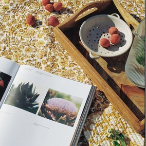 Wanderlust Picnic Blanket- Pink/ Ochre from Loft & Daughter