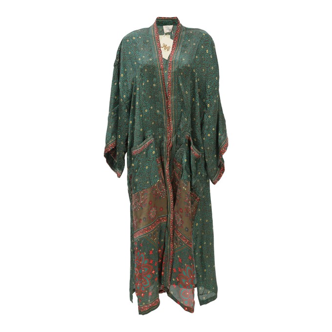 If Saris Could Talk Maxi Kimono- Garden of Eden from Loft & Daughter