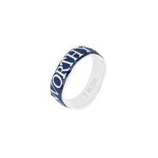 Worthy Affirmation Stacking Ring Silver Blue- Outlet via Loft & Daughter