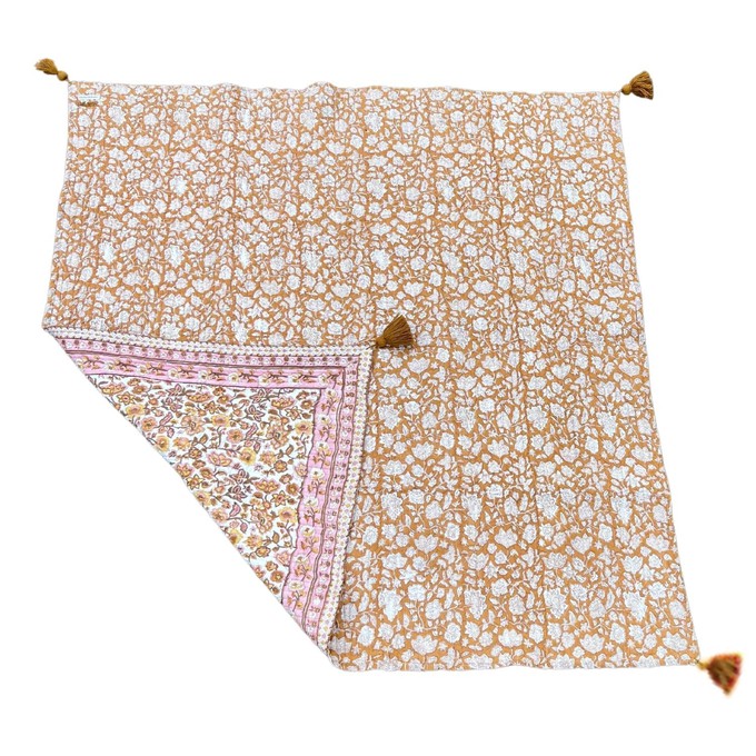 Wanderlust Picnic Blanket- Pink/ Ochre from Loft & Daughter