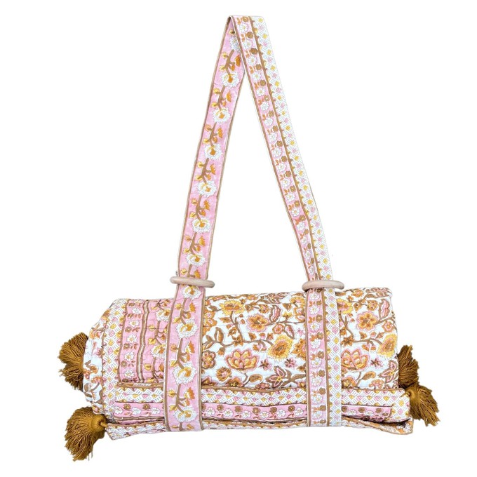 Wanderlust Picnic Blanket- Pink/ Ochre from Loft & Daughter