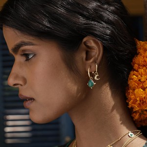 Soul Stone Hoops Moonstone Silver from Loft & Daughter