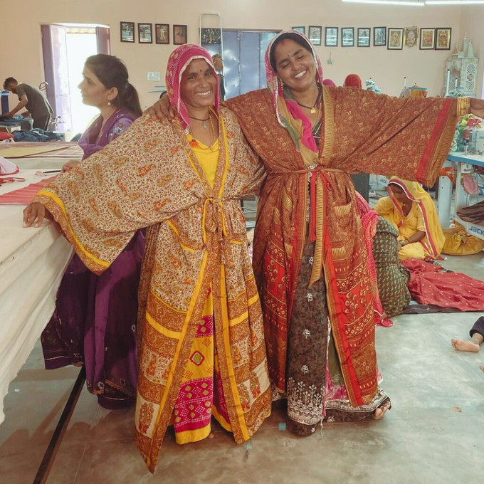If Saris Could Talk Maxi Kimono- Fired Floral from Loft & Daughter