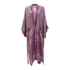 If Saris Could Talk Maxi Kimono- Purple Rain via Loft & Daughter