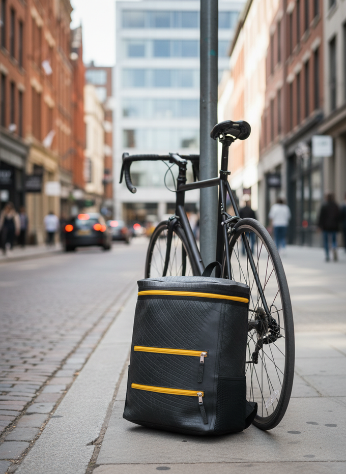 Upcycled inner tube Acton Backpack from Lost in Samsara