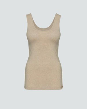 Comazo hemd brede bandjes katoen - beige melange from Lotika