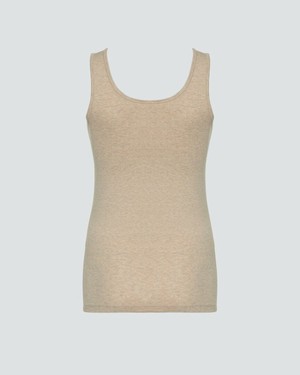 Comazo hemd brede bandjes katoen - beige melange from Lotika