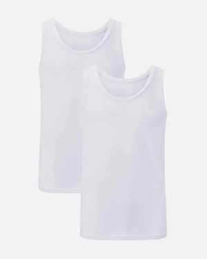 Bamboe heren singlet Stef 2-pack – wit from Lotika