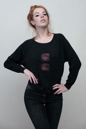 chinese stamp raglan pullover from madeclothing