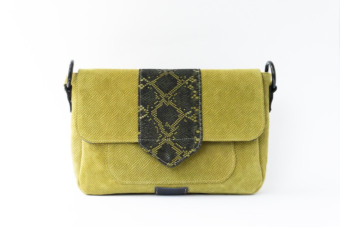 Naïma Bag medium suede olive green from Marlene Fernandez