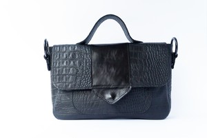 Naïma Bag medium Black croco from Marlene Fernandez