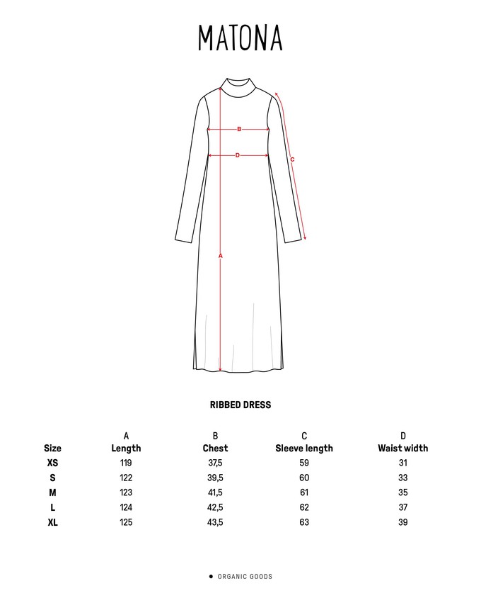 Ribbed Dress onyx from Matona