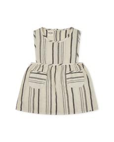 Nora Pinafore Dress beige/striped via Matona