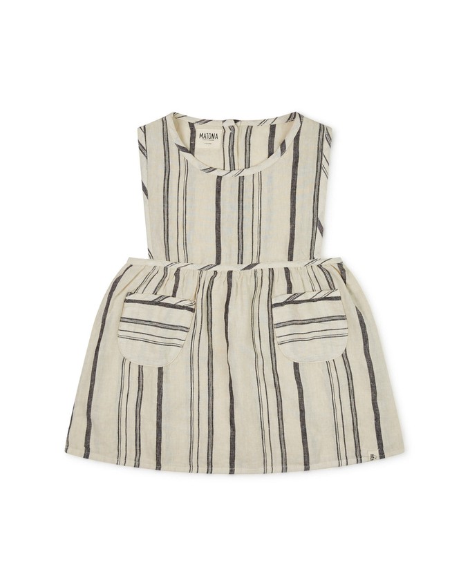 Nora Pinafore Dress beige/striped from Matona