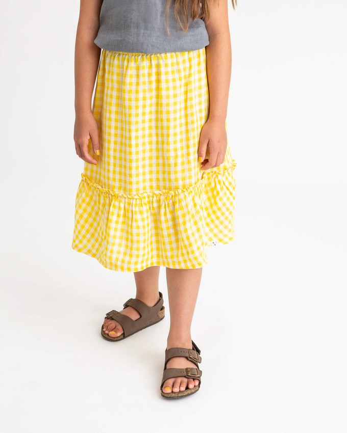 Ruffled Skirt yellow gingham from Matona