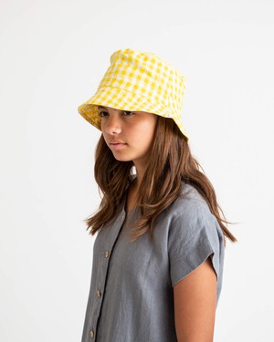 Sun Hat yellow gingham from Matona