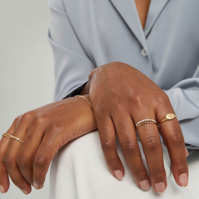 Pearl Half Eternity Ring from Mejuri
