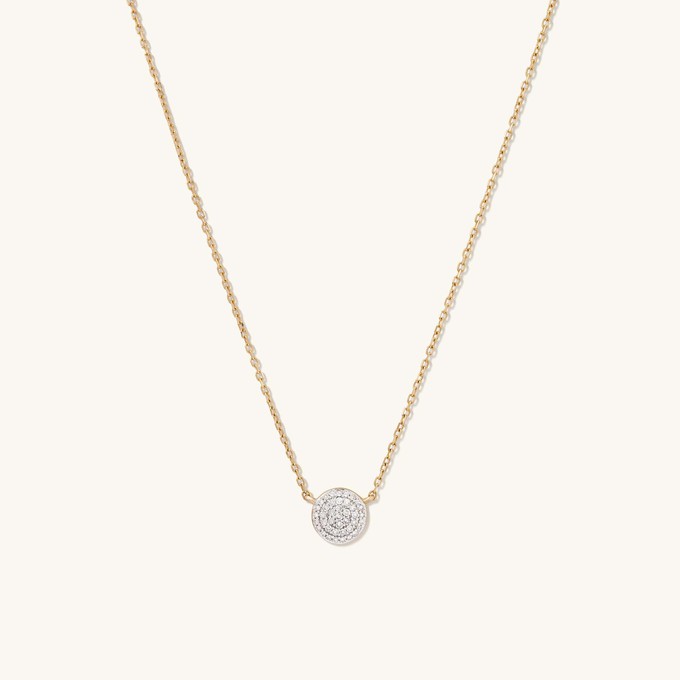 Large Pavé Diamond Round Necklace from Mejuri
