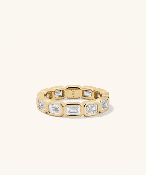 Lab Grown Diamond Emerald Cut Bezel Eternity Band from Mejuri