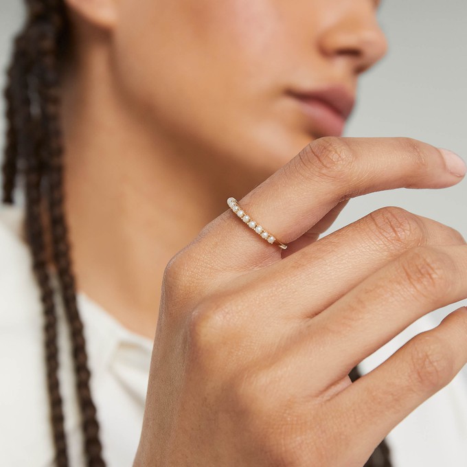 Pearl Half Eternity Ring from Mejuri
