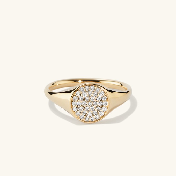 Pavé Diamond Signet Pinky Ring from Mejuri