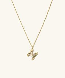 Organic DÃ´me Liquid Letter Pendant Necklace via Mejuri