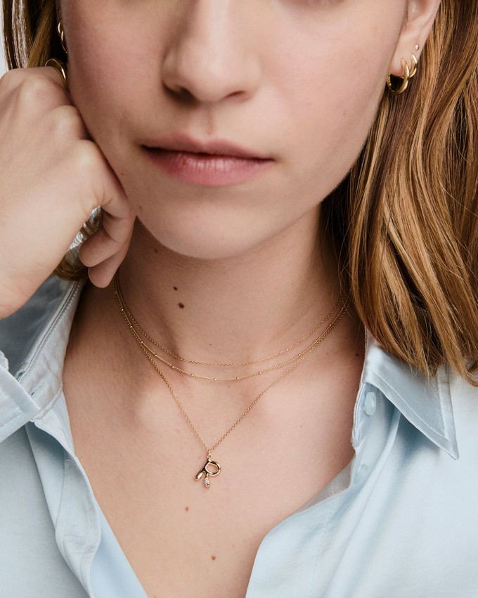 Organic DÃ´me Liquid Letter Pendant Necklace from Mejuri