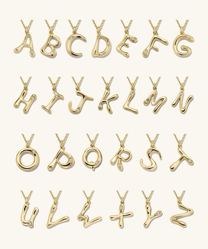 Organic DÃ´me Liquid Letter Pendant Necklace from Mejuri