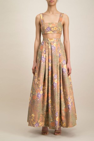 ETHEREAL FLORAL JACQUARD LONG EVENING SKIRT from MONIQUE SINGH