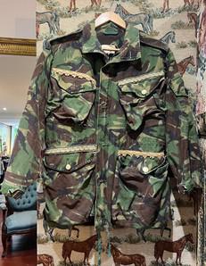 Upcycled genuine camo jacket via MPIRA