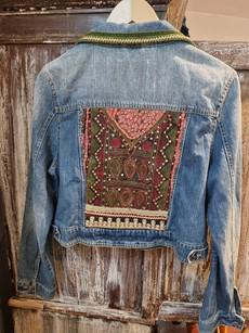 Luxe Denim Jacket  Embroidered and Beading Details via MPIRA